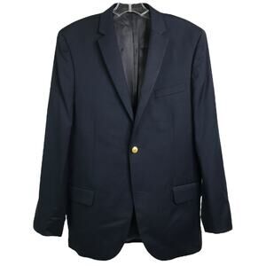 Lauren by Ralph Lauren Blazer Mens Size 20R Blue Gold‎ Button Front Coat Jacket